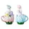 Glitzhome® Set of 2 Easter Resin Bunny on Tulip Mug Table Decor